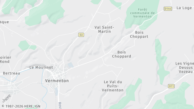 Carte de la zone d'intervention à Vermenton