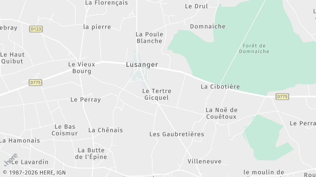 Carte de la zone d'intervention à Lusanger