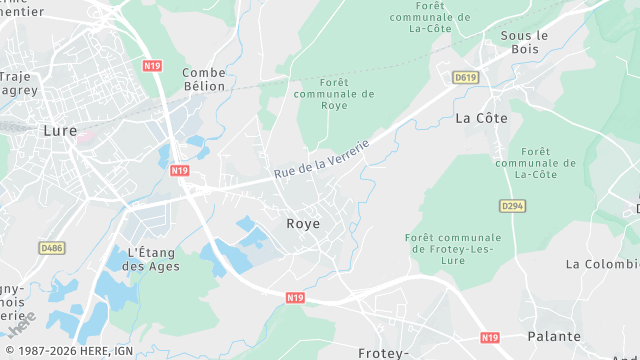 Carte de la zone d'intervention à Roye