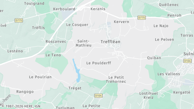 Carte de la zone d'intervention à Treffléan