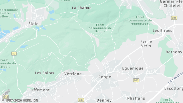 Carte de la zone d'intervention à Roppe