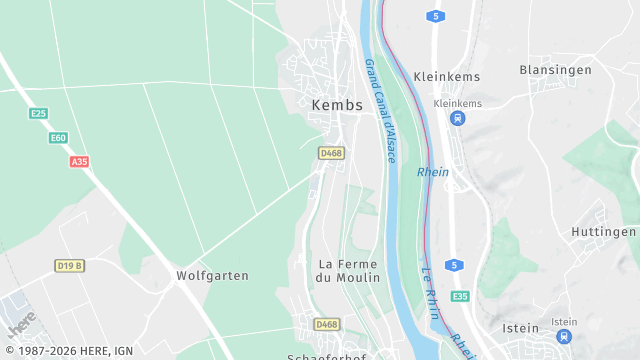 Carte de la zone d'intervention à Kembs