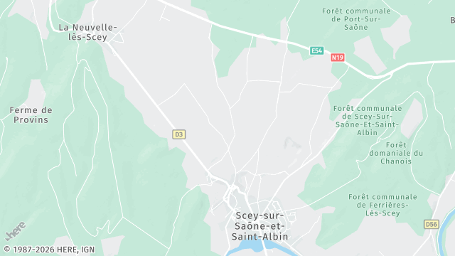 Carte de la zone d'intervention à Scey-sur-Saône-et-Saint-Albin