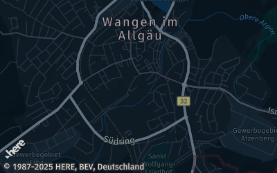 Heizung Map of Wangen im Allgäu