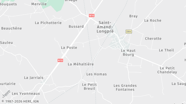 Carte de la zone d'intervention à Saint-Amand-Longpré