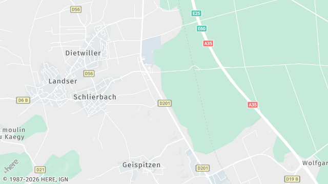 Carte de la zone d'intervention à Schlierbach