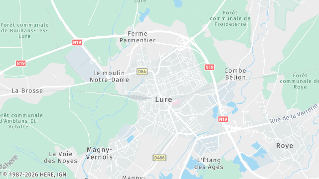 Carte de la zone d'intervention à Lure