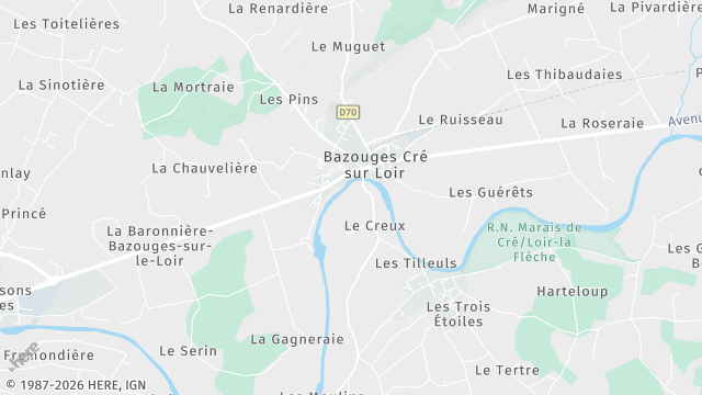 Carte de la zone d'intervention à Bazouges Cré sur Loir