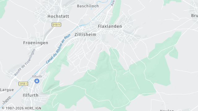 Carte de la zone d'intervention à Zillisheim