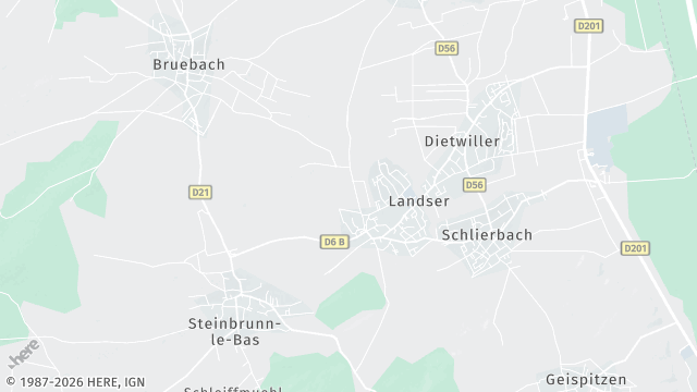 Carte de la zone d'intervention à Landser