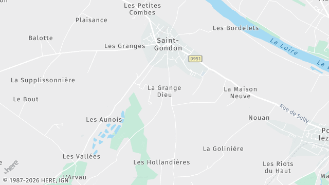 Carte de la zone d'intervention à Saint-Gondon