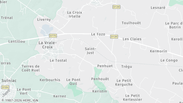 Carte de la zone d'intervention à La Vraie-Croix