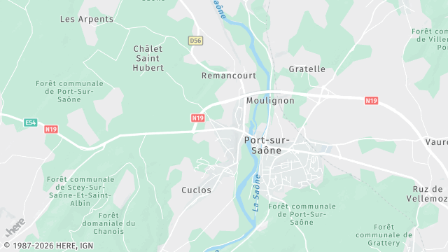 Carte de la zone d'intervention à Port-sur-Saône