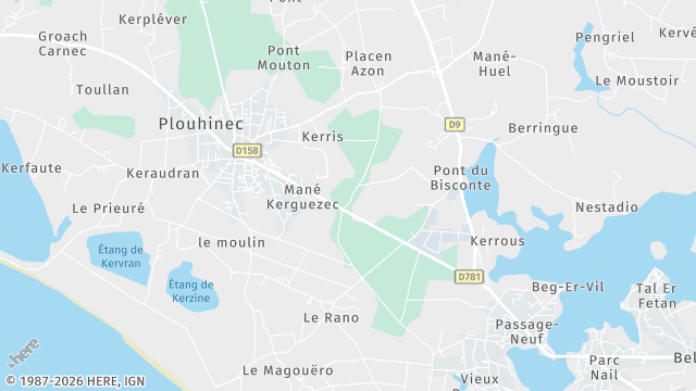 Carte de la zone d'intervention à Plouhinec