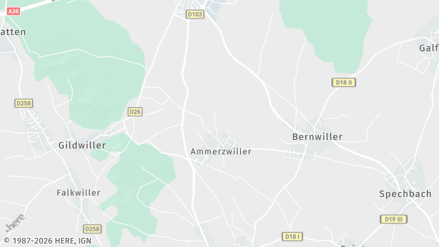 Carte de la zone d'intervention à Bernwiller