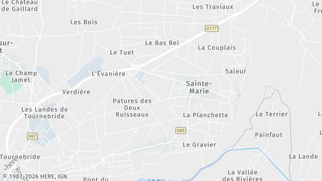 Carte de la zone d'intervention à Sainte-Marie