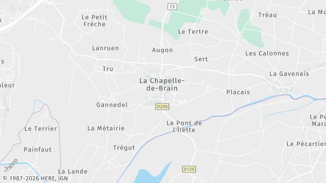Carte de la zone d'intervention à La Chapelle-de-Brain