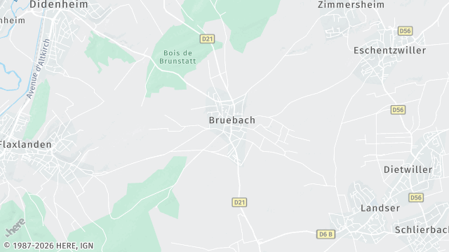Carte de la zone d'intervention à Bruebach