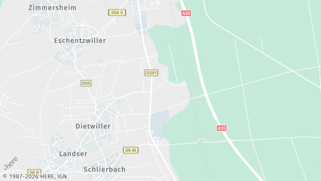 Carte de la zone d'intervention à Dietwiller