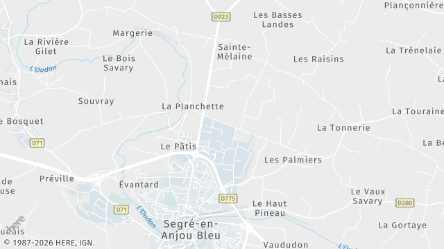 Carte de la zone d'intervention à Segré-en-Anjou Bleu