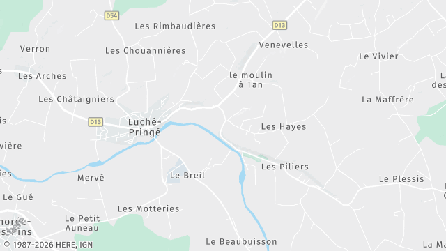 Carte de la zone d'intervention à Luché-Pringé