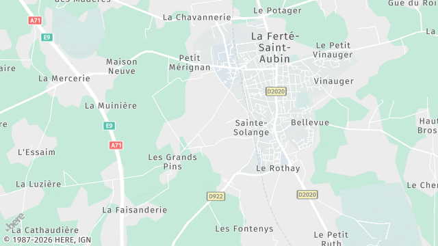 Carte de la zone d'intervention à La Ferté-Saint-Aubin