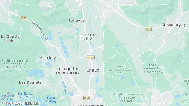 Carte de la zone d'intervention à Chaux