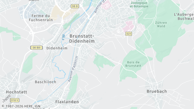 Carte de la zone d'intervention à Brunstatt-Didenheim