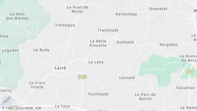 Carte de la zone d'intervention à Larré