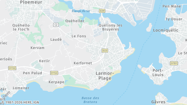 Carte de la zone d'intervention à Larmor-Plage