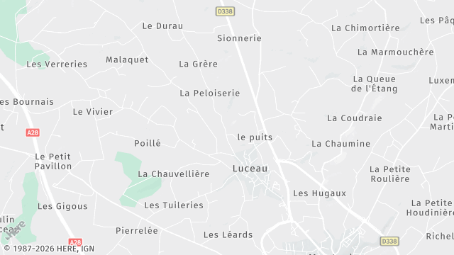 Carte de la zone d'intervention à Luceau