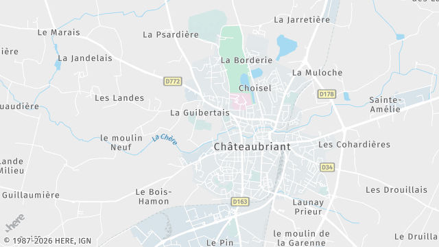 Carte de la zone d'intervention à Châteaubriant