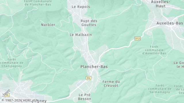 Carte de la zone d'intervention à Plancher-Bas