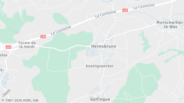 Carte de la zone d'intervention à Heimsbrunn