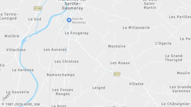 Carte de la zone d'intervention à Morannes sur Sarthe-Daumeray