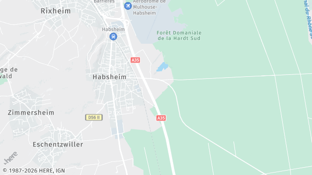 Carte de la zone d'intervention à Habsheim