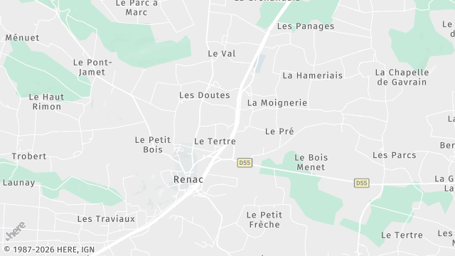 Carte de la zone d'intervention à Renac