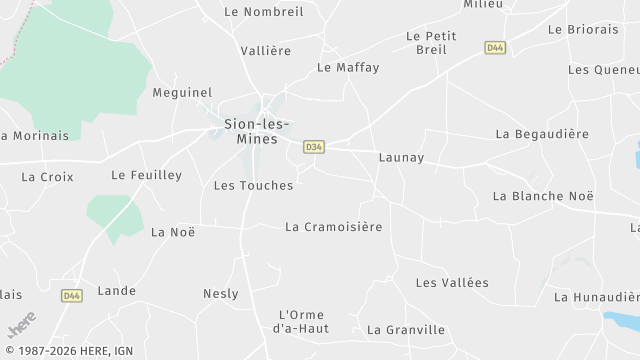 Carte de la zone d'intervention à Sion-les-Mines