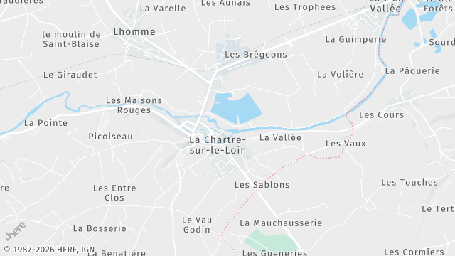 Carte de la zone d'intervention à La Chartre-sur-le-Loir