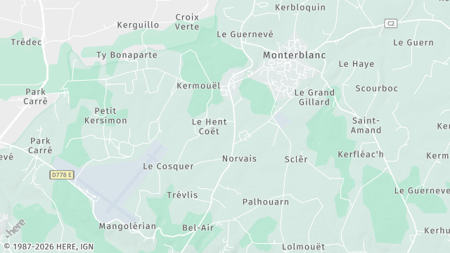 Carte de la zone d'intervention à Monterblanc