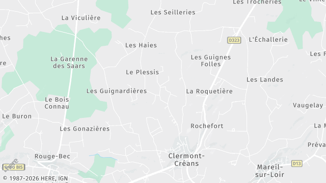Carte de la zone d'intervention à Clermont-Créans