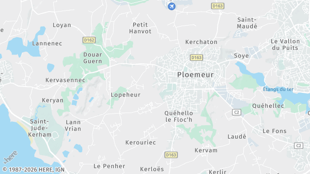 Carte de la zone d'intervention à Ploemeur