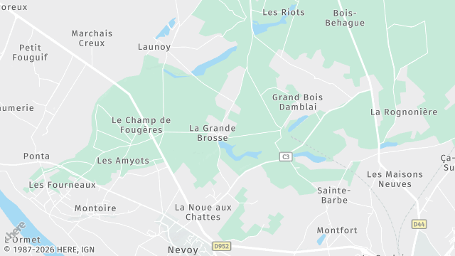 Carte de la zone d'intervention à Nevoy