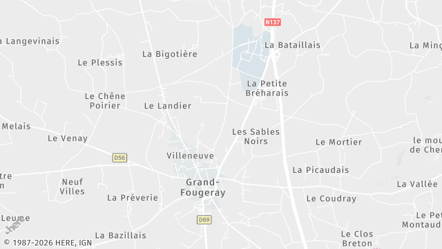 Carte de la zone d'intervention à Grand-Fougeray
