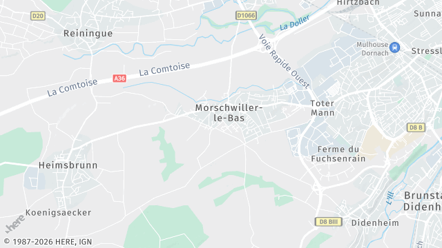 Carte de la zone d'intervention à Morschwiller-le-Bas