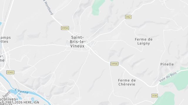 Carte de la zone d'intervention à Saint-Bris-le-Vineux