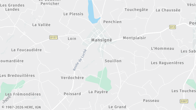Carte de la zone d'intervention à Mansigné