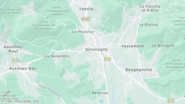 Carte de la zone d'intervention à Giromagny