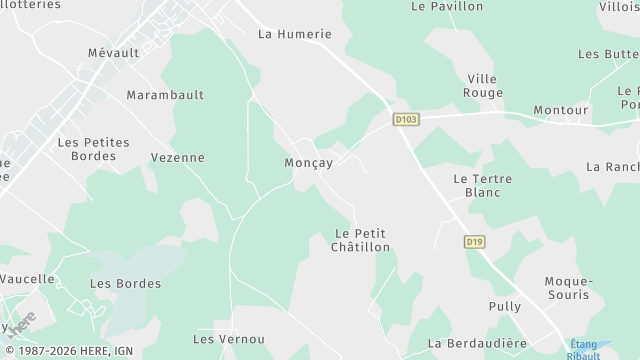 Carte de la zone d'intervention à Lailly-en-Val