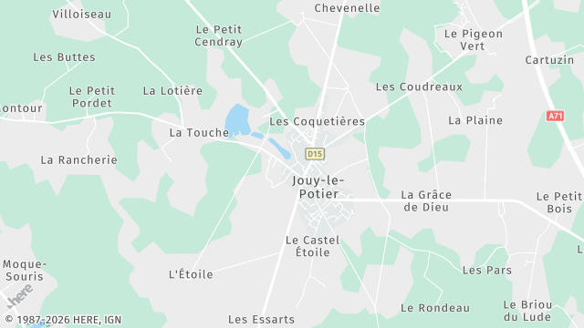 Carte de la zone d'intervention à Jouy-le-Potier